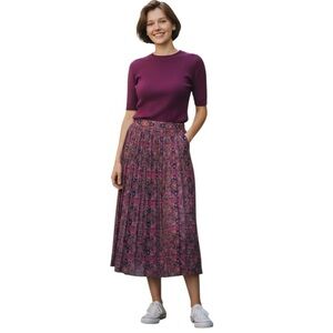 Vintage NORTHERN ISLES Paisley Micropleat Midi Skirt - 100% Rayon - Women’s 12